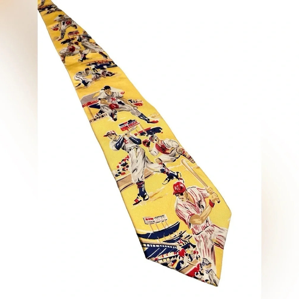 Paul Fredrick silk vintage baseball MLB tie